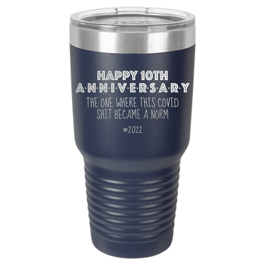 Happy 10th Anniversary Print Romantic Tumbler